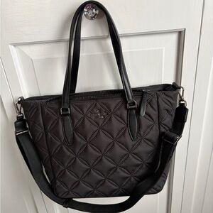 Kate Spade Black Nylon/Leather Trim Satchel/ Shoulder/Crossbody Bag